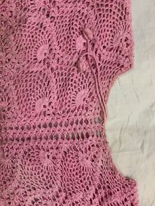Pink Crocheted Sweater