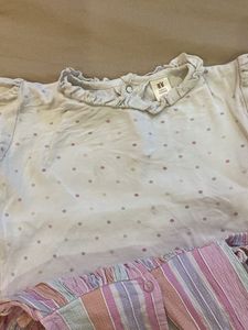 Striped Baby Dress with Polka Dot Top