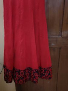 long embroidered kurta with mirror work