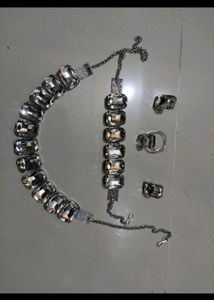 Beautiful Set With Braclet, Earrings And Ring