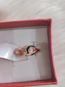 925 Sterling Stylish Rose Gold 'CC' Ring Wth Hallm