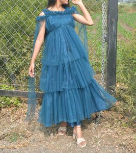 Stunning Teal Tiered Gown