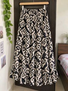 Boho Black & White Printed Skirt