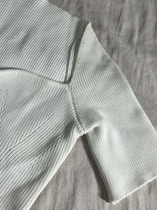 White Ribbed Sweetheart Neck Top