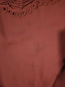 Cutout Neckline Blouse