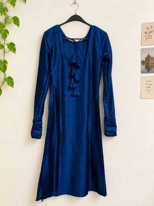 Teal Blue Handwork Embroidered Kurta Set With Chur