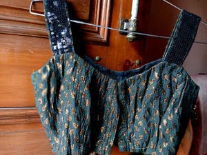 Elegant Black blouse with Golden Embellishments