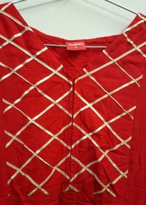 Elegant Red Embroidered Kurta