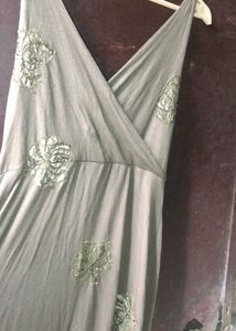 Embroidered Wrap Dress