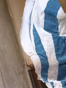 Blue &amp; White Striped Smocked Blouse