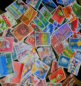 50 Vintage Swiss/HELVETIA Stamps