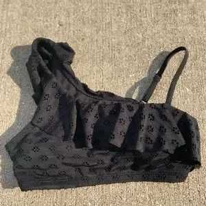Black Ruffle Detail Bra