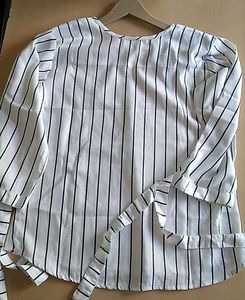 Striped Tie Sleeve Top