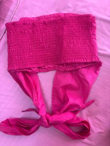 Chic Pink Halter Neck Crop Top