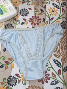 Light Blue Satin Lace Briefs