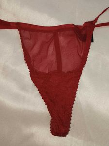 Sheer Red Thong Panty