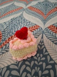 Handmade Crocheted Cake with Heart