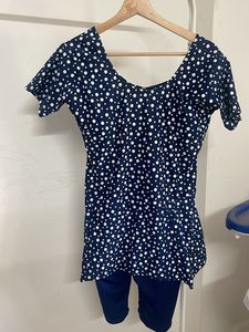 Navy Polka Dot One-Piece Swimsuit