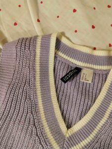 H&amp;M Purple Knit Sweater Vest