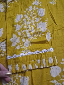 Yellow Floral Print Kurta set