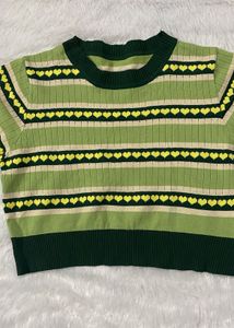 Sale🎀Striped Heart Knit Top