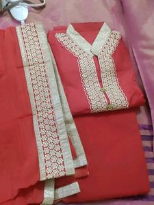 Elegant Red Kurta Set with Intricate Embroidery