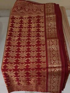 Elegant Red &amp; Gold Silk Saree