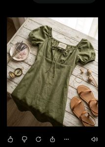 Olive Green  Midi Dress