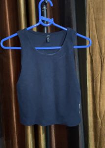 Navy Cropped Tank Top