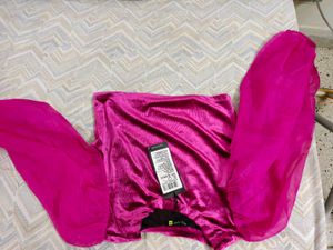 Vibrant Patchwork &amp; Velvet Puff Sleeve Tops