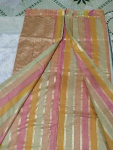 Beautiful Striped Saree with Embellishments