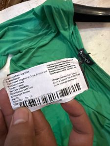 Green Ruched One Shoulder Midi Dress