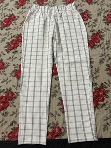 formal Grid white Pants
