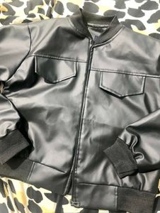 black leather jacket