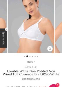 lovable 36b bra Elegant White with Delicate E