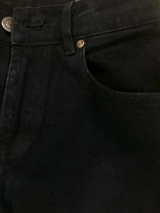 Black Straight-Wide Leg Jeans