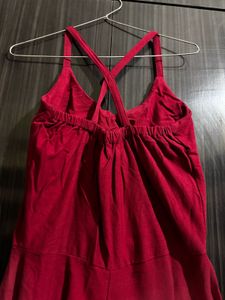 Women's Red Flared Dress