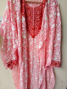 Elegant Pink Embroidered Kurta Semi stitched