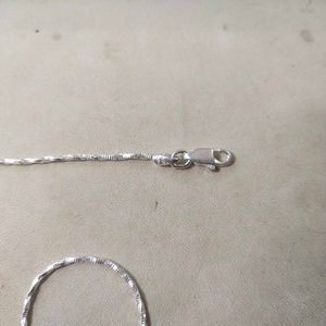 Pure silver snack chain anklets 1 pair