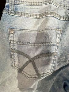 vintage Light Wash Distressed Denim Shorts