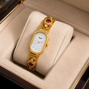 Tomi Oval White Dial Bracelet Watch