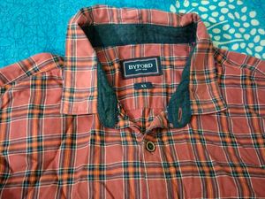 Men's Red Plaid Button-Down Shirt