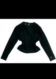 CLEARANCE SALE!💗Chic Black Long Net Sleeve Top