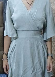 Elegant sea green Wrap Dress