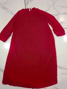 Vibrant Red Midi Dress