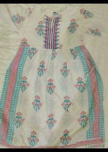 Elegant White Printed Kurta Set
