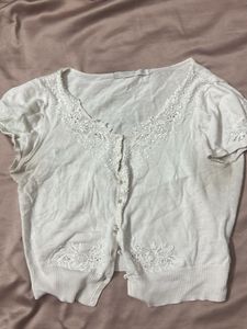 Elegant White Lace Cardigan