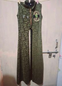 Stylish Olive Green Embellished Blouse