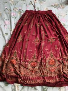 Maroon Ethnic Skirt