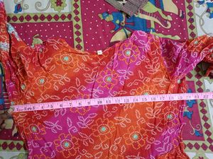 Red Bandhani Embroidered Dress